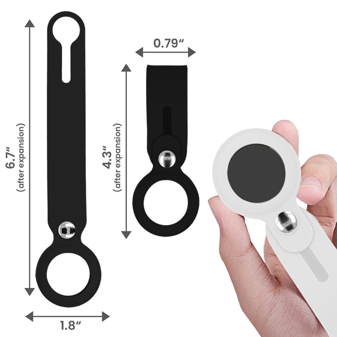 Protective Leather Case Cover with Collapsible Loop AirTag Keychain  (6-Pack) product image