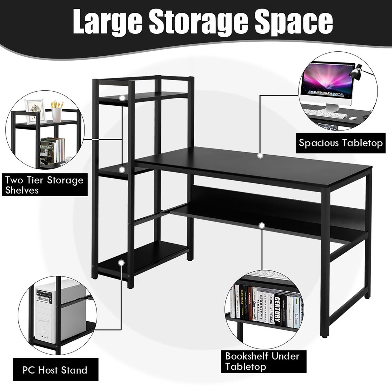 Multi-Functional Desk with Shelves product image