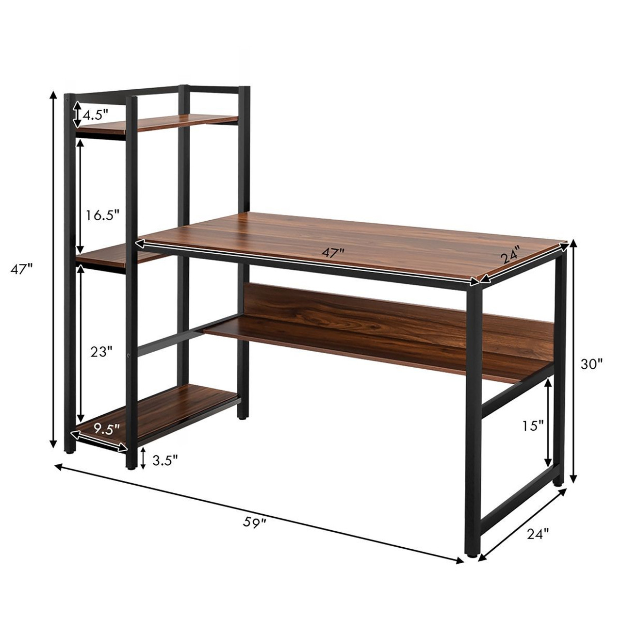 Multi-Functional Desk with Shelves product image