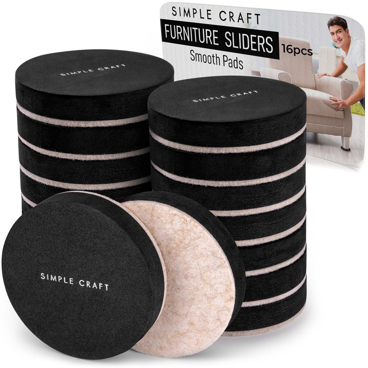 Simple Craft™ Felt and/or Smooth Furniture Slider Pad, 16 ct. product image