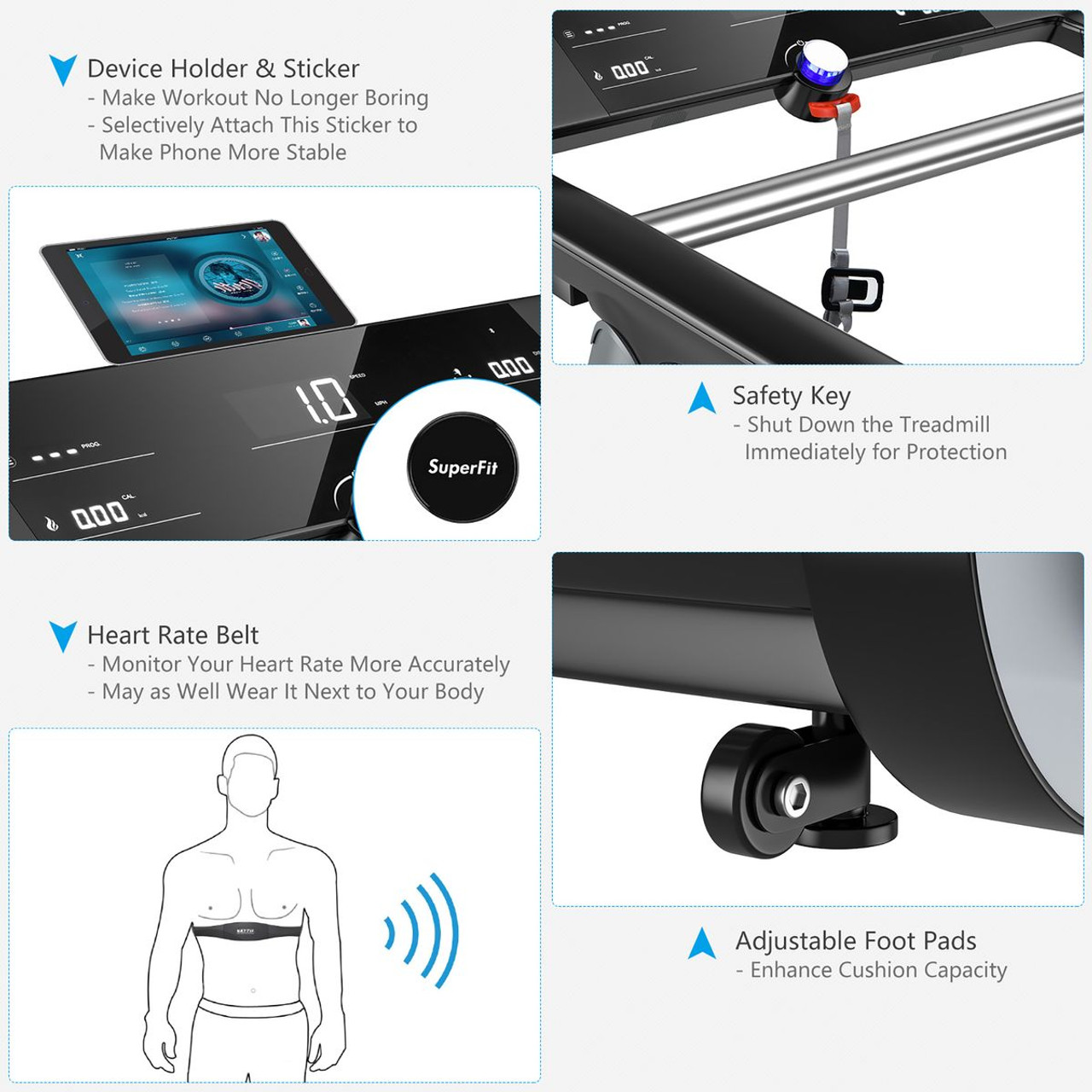 Superfit Folding Electric Treadmill product image