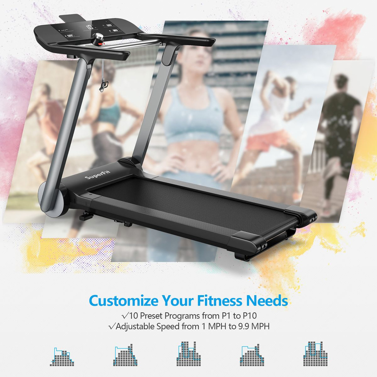 Superfit Folding Electric Treadmill product image