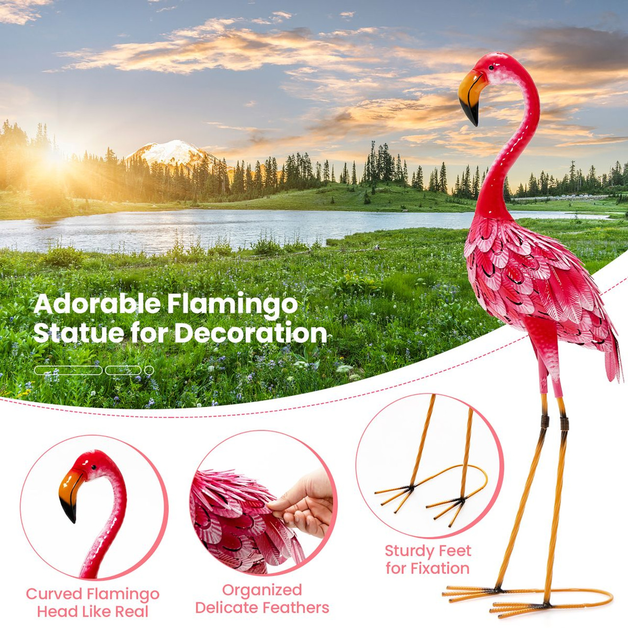 2-Piece Flamingo Garden Statue Set product image