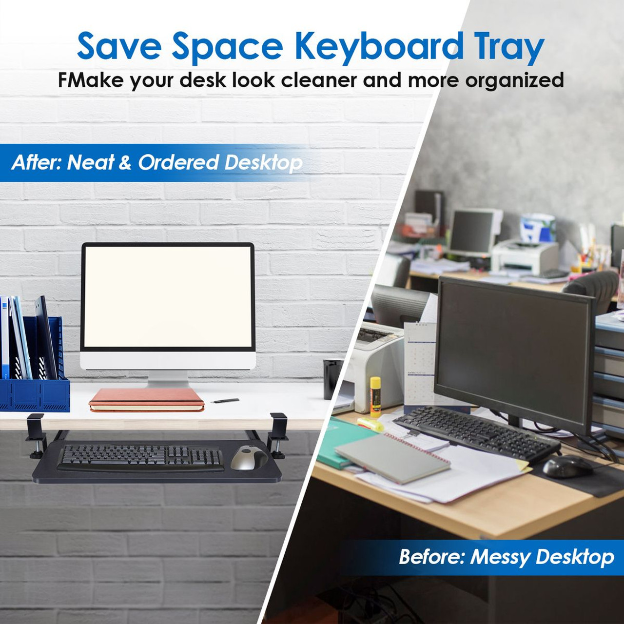 NewHome™ Sliding Under Desk Keyboard Mouse Tray product image