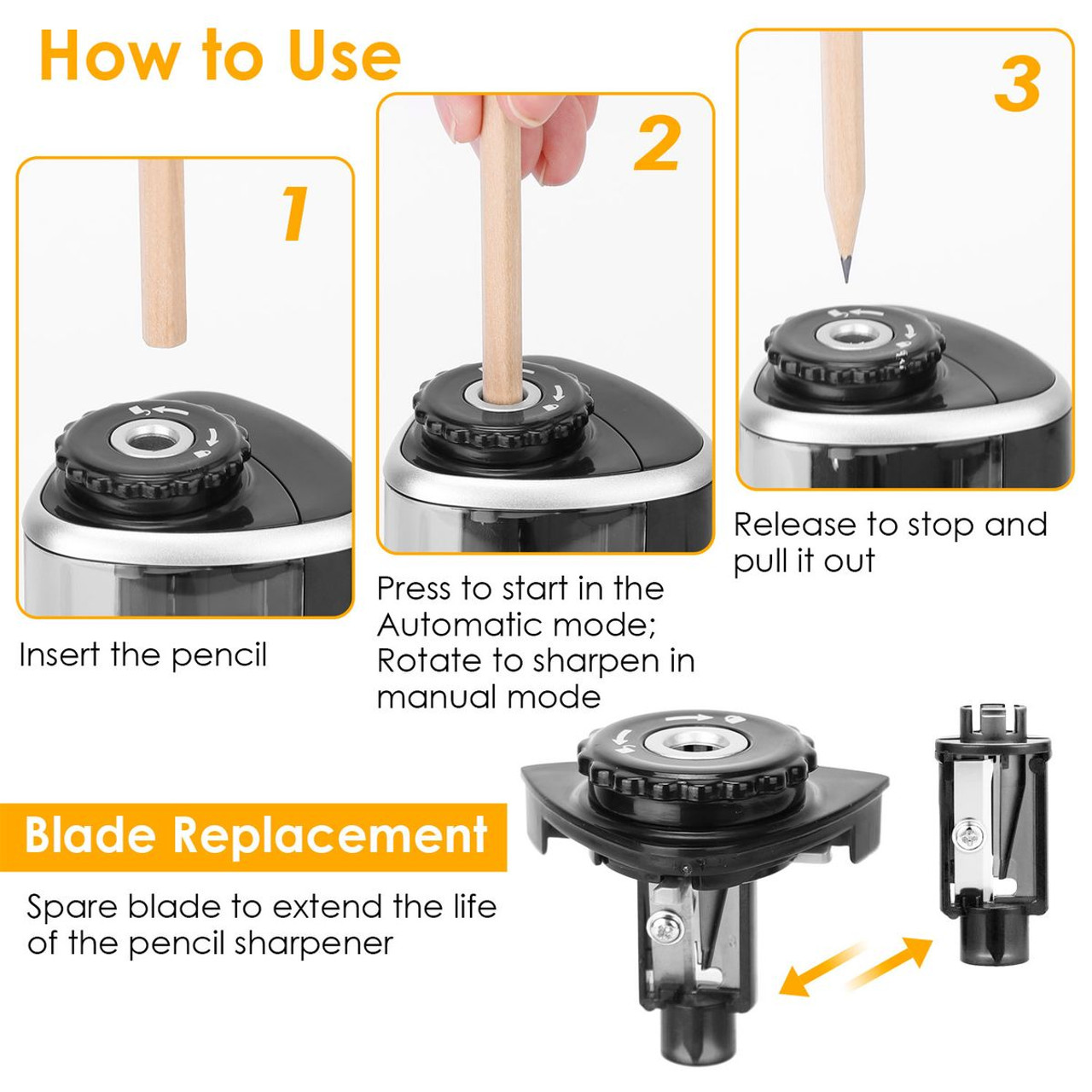 Tihoo® Automatic Pencil Sharpener product image