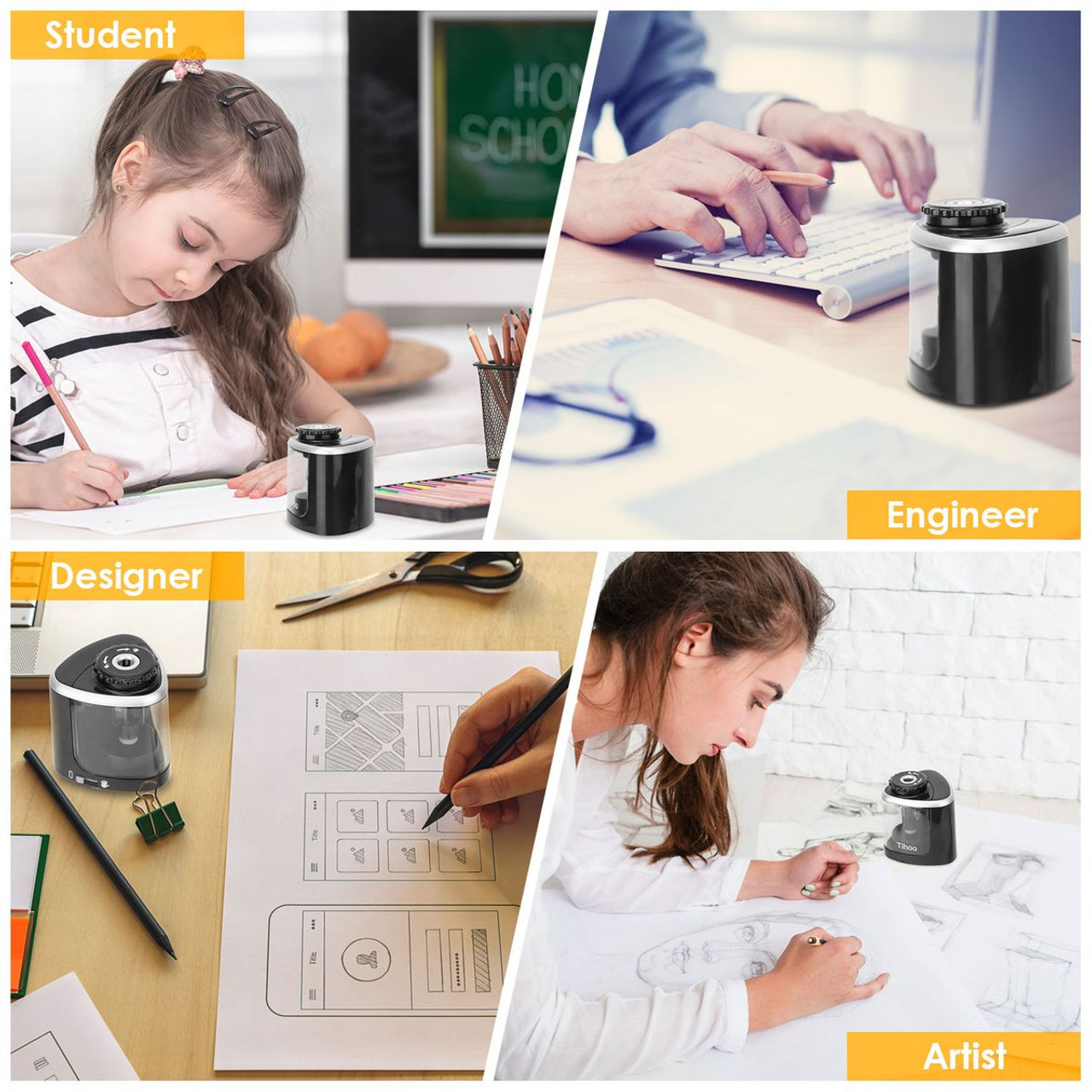 Tihoo® Automatic Pencil Sharpener product image