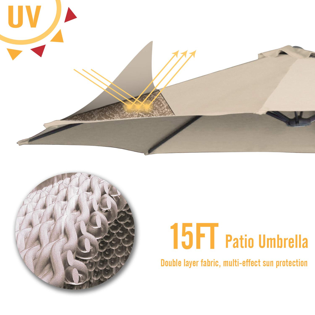 15 X 9-Foot Double-sided Large Outdoor Patio Umbrella With Crank product image