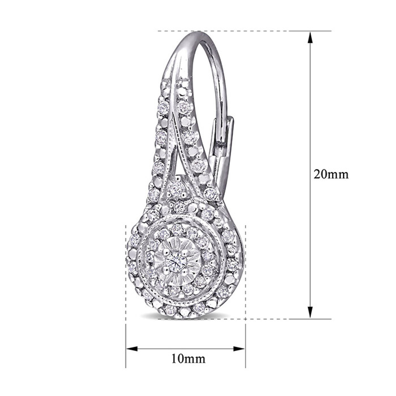 Nearly 1/2-Carat Diamond Double Halo Leverback Hoop Earrings product image