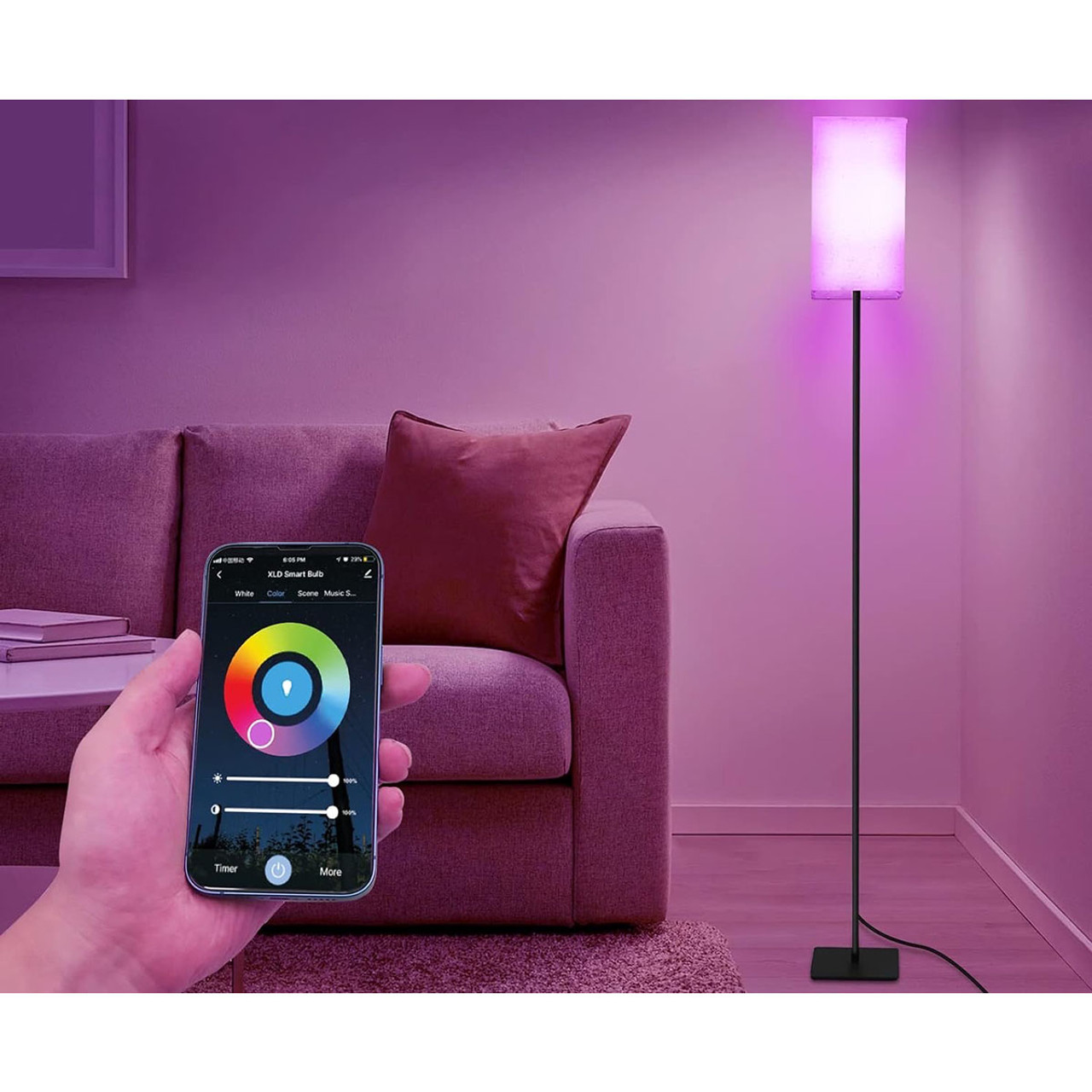 RGB LED Standing Floor Lamp product image