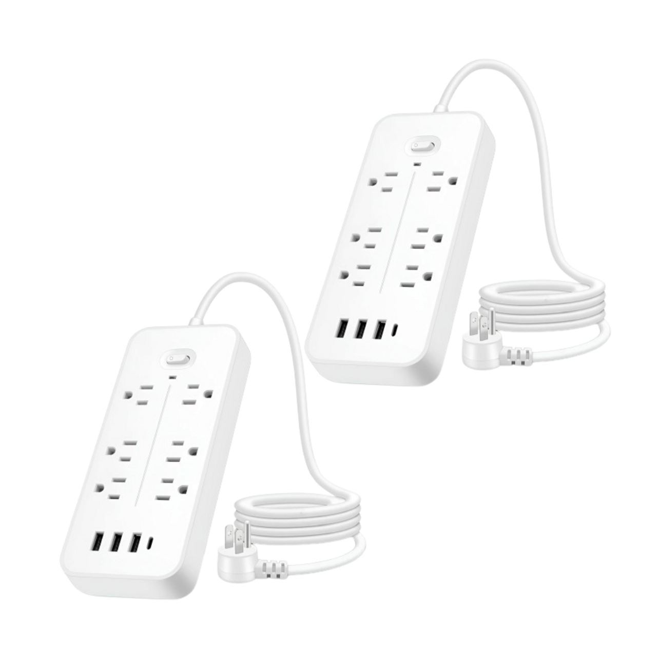 10-in-1 Power Strip Surge Protector with 6 AC Outlets + 4 USB Ports (2-Pack) product image