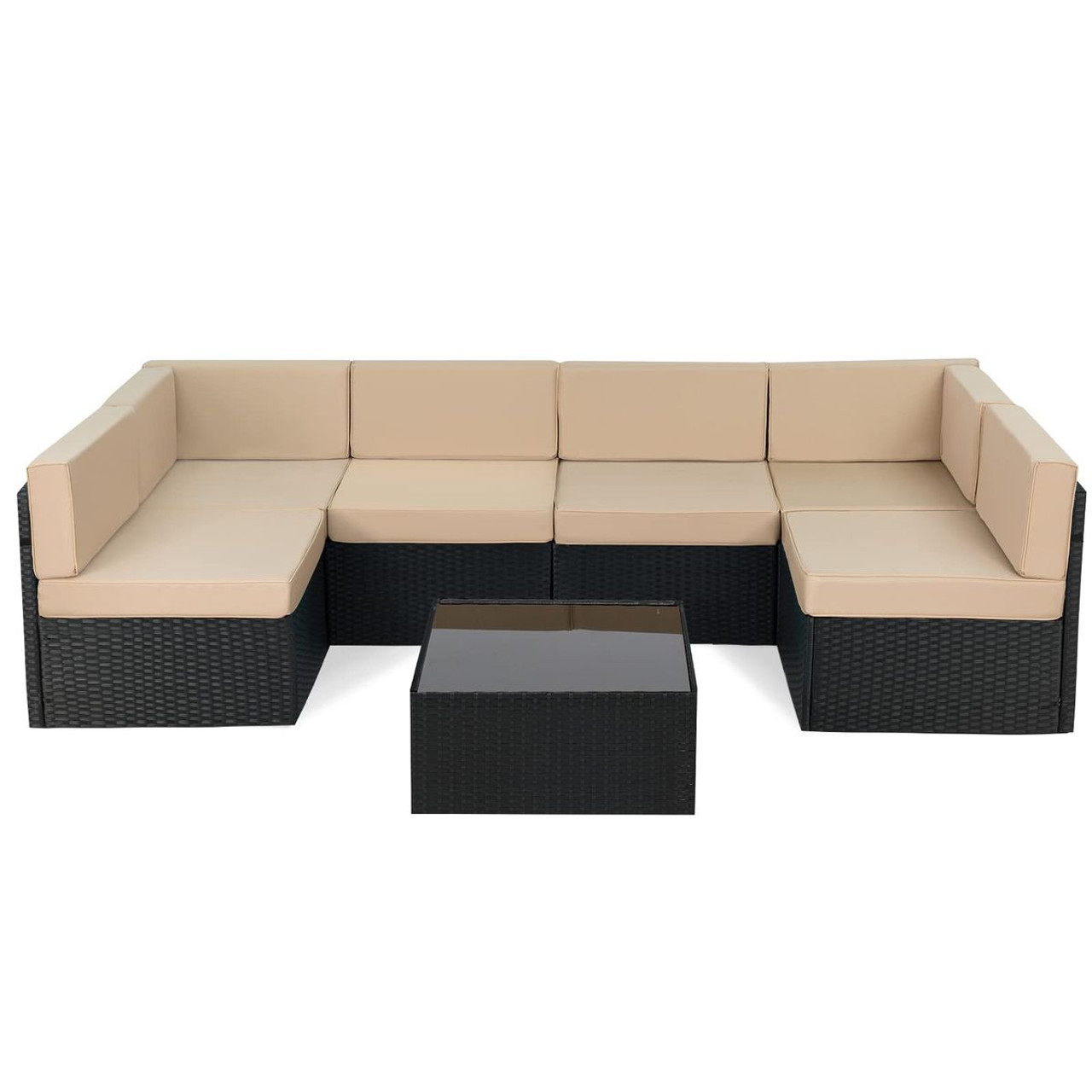 7-Piece Outdoor PE Wicker Rattan Patio Furniture Set product image