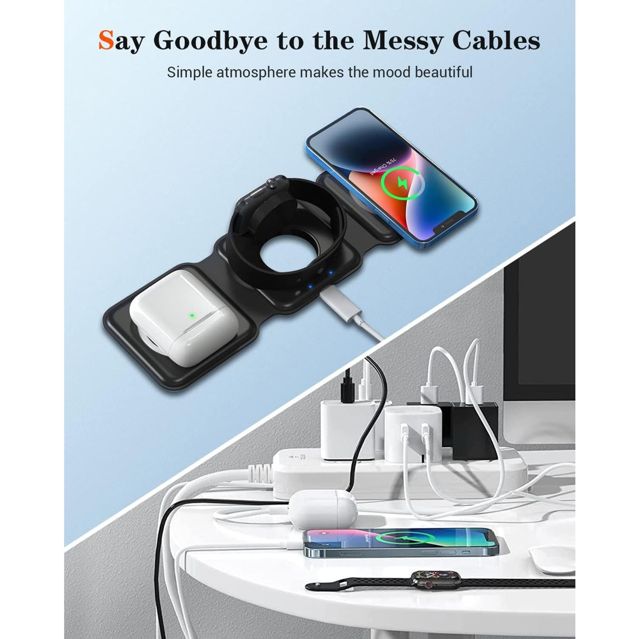 IMPUVERS Magnetic Foldable Wireless Charging Station product image