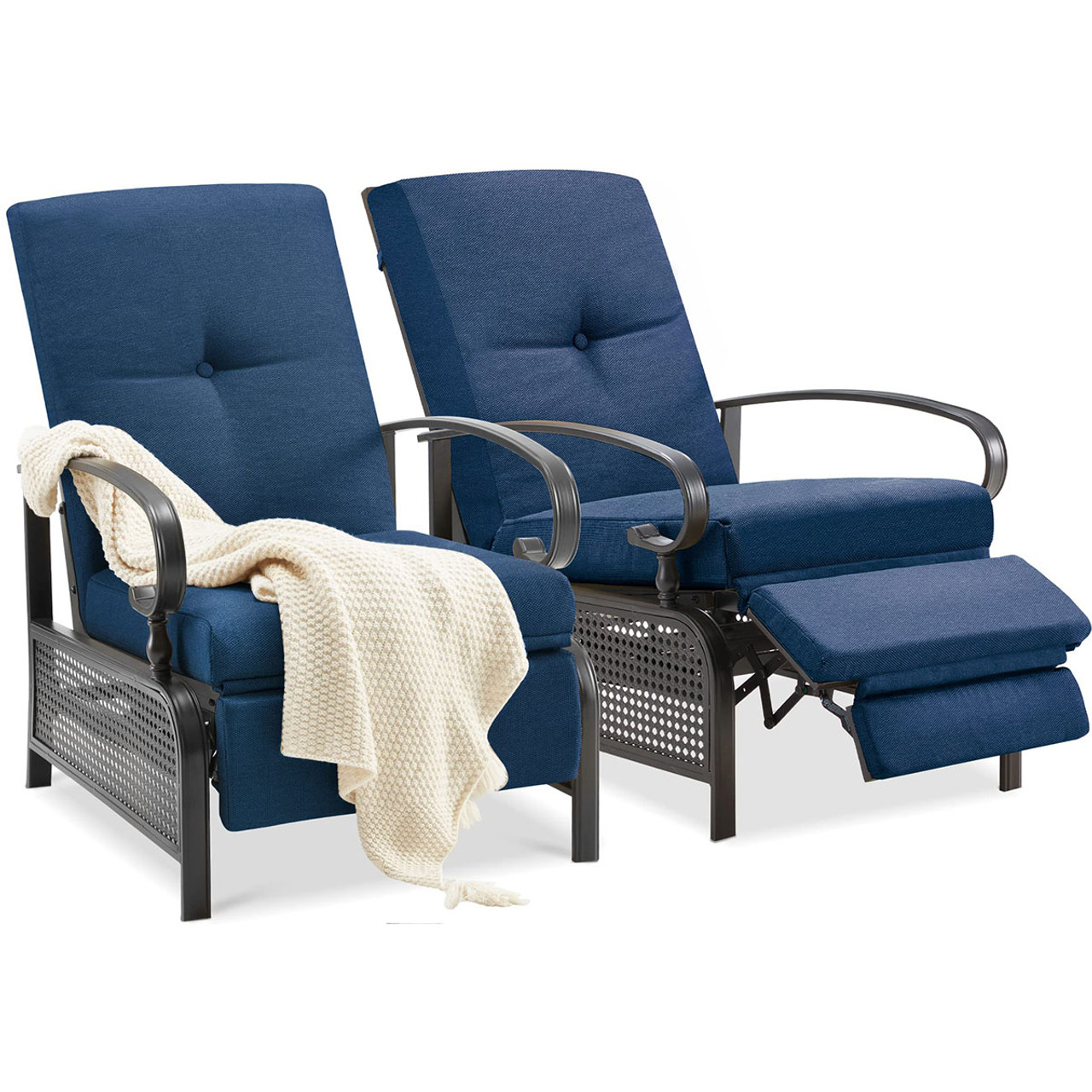 Adjustable Outdoor Metal Recliner (1 or 2-Pack) product image