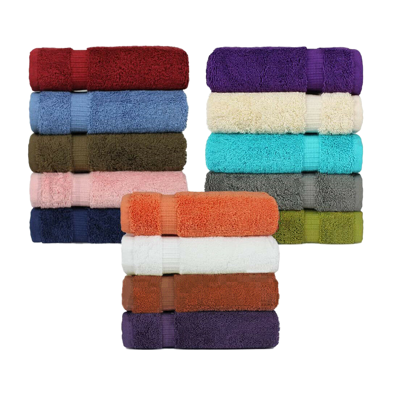 100% Cotton Absorbent 12" x 12" Washcloth Towel Set (10-Pack) product image