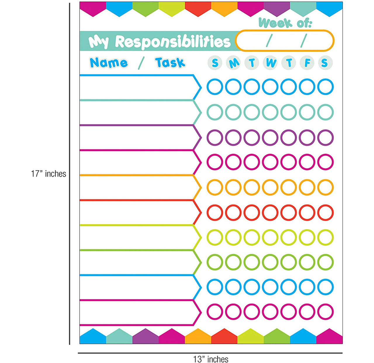 Kids' Refrigerator Chore Chart with Magnetic Back product image