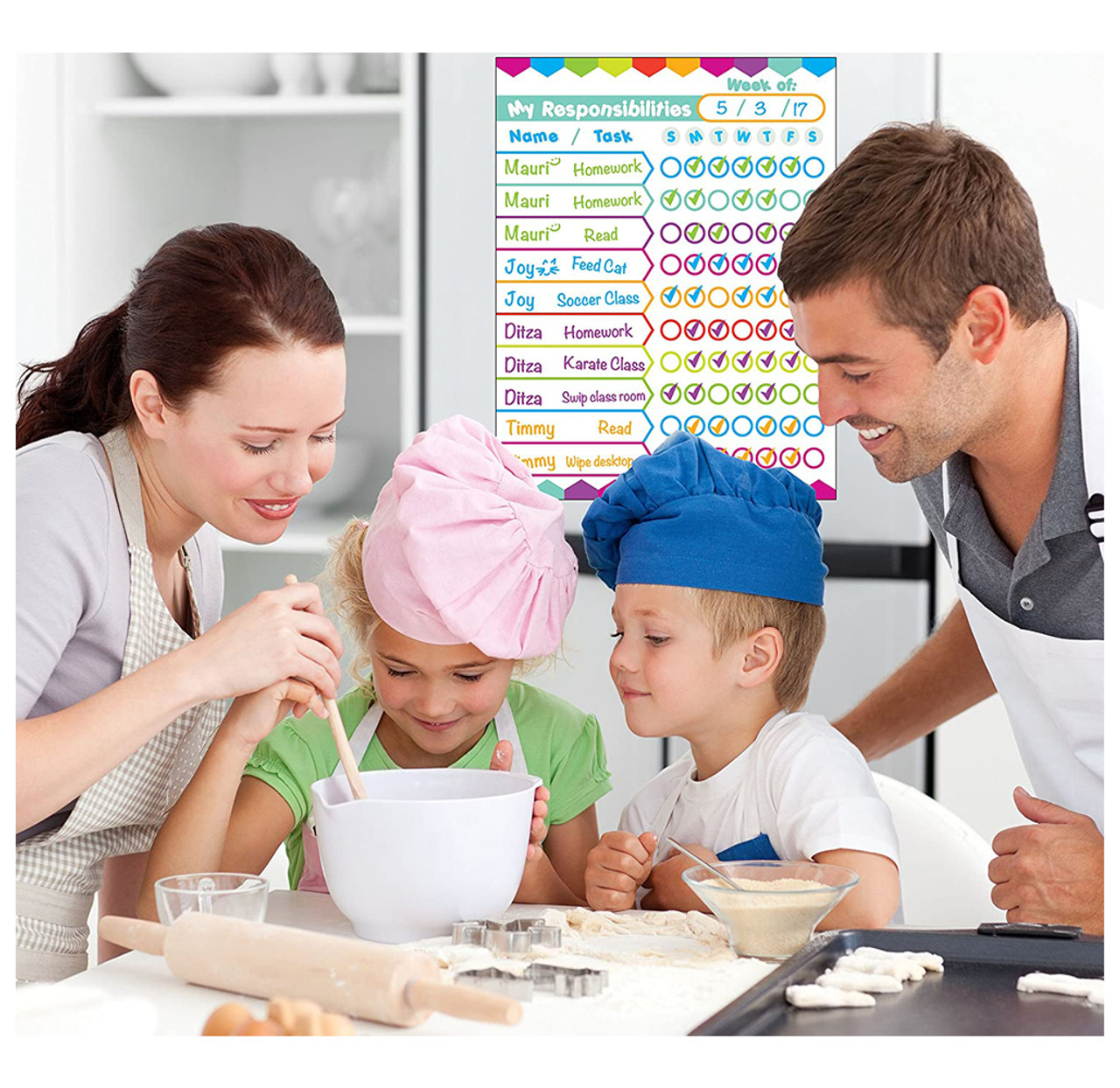 Kids' Refrigerator Chore Chart with Magnetic Back product image