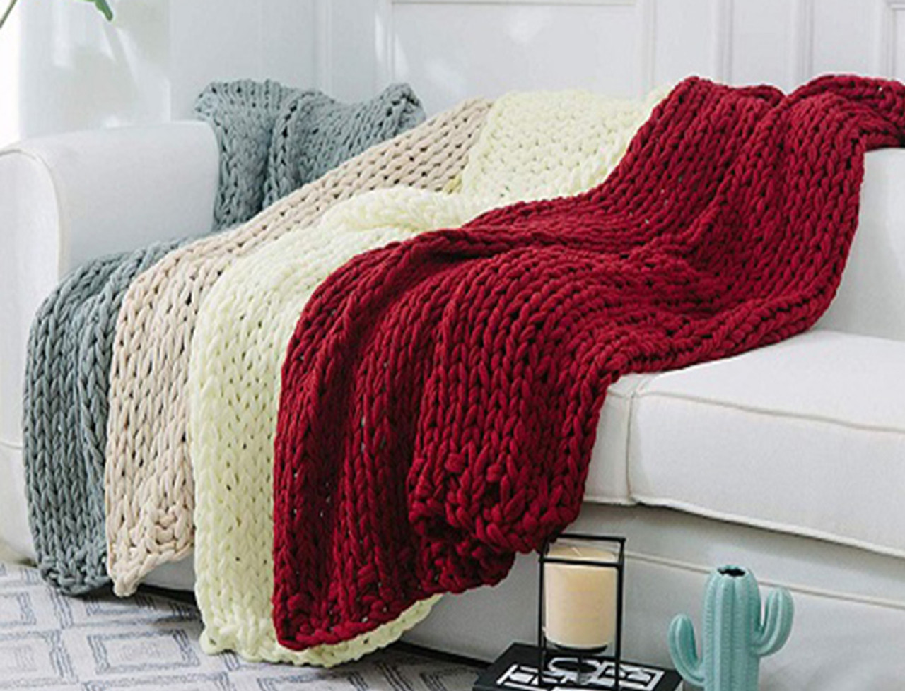 Cheer Collection Chunky Cable Knit Throw Blanket  product image