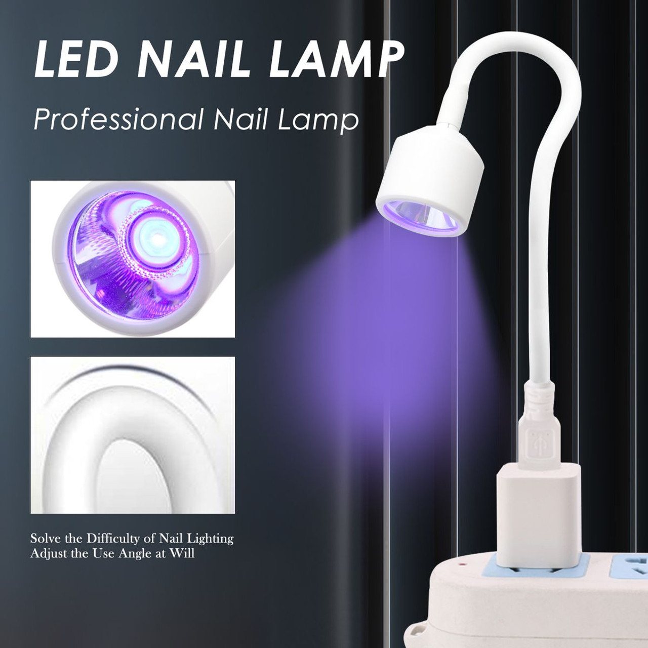 Mini USB UV/LED Light for Gel Nails 360 Degree Freely Adjustable Tube Nail Dryer Convenient UV Lamp For Nails Art Decoration product image