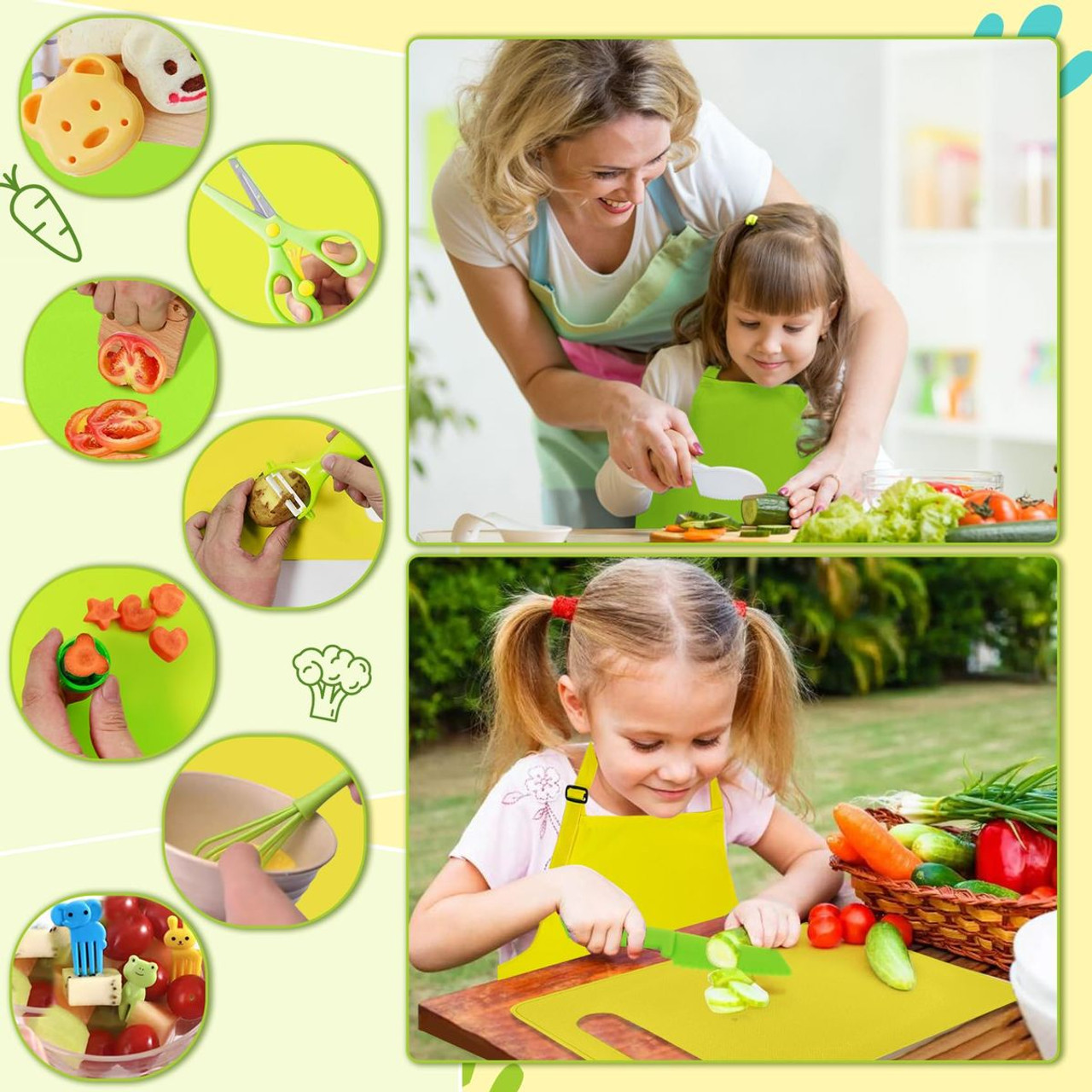 28 PCS Montessori Kitchen Tools Boys Girls Gifts, Kids Cooking Sets Safe Knives Set, Educational Birthday Gift product image