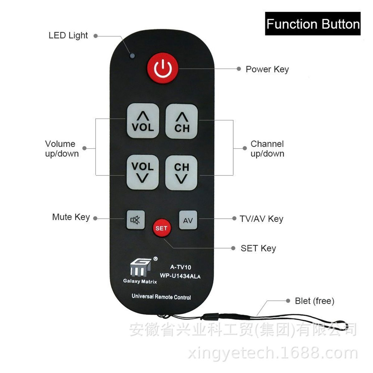 Big Buttons Simple TV Remote The Elderly  Universal Large Button Remote Control assist Aid Senior Kids product image