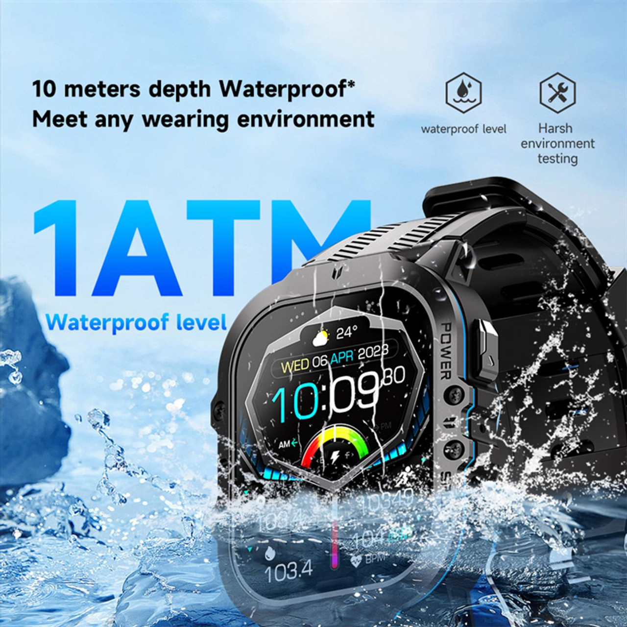 Smart Watch, Bluetooth Call(Answer/Make Call),1.95inch AMOLED HD Display,AI Voice Assistant,100+ Sport Mode,Compatible for Android/iOS Color Orange product image