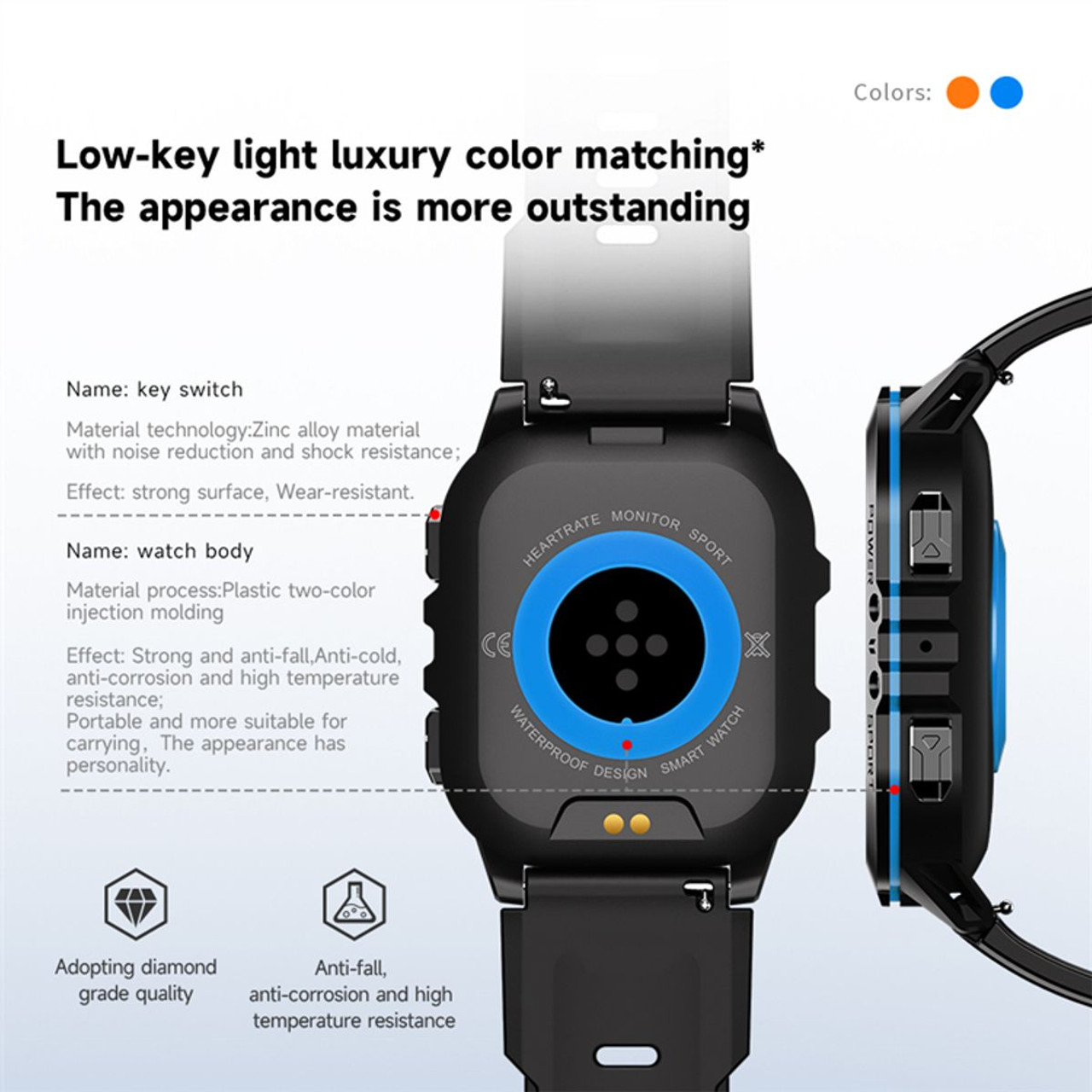 Smart Watch, Bluetooth Call(Answer/Make Call),1.95inch AMOLED HD Display,AI Voice Assistant,100+ Sport Mode,Compatible for Android/iOS Color Orange product image