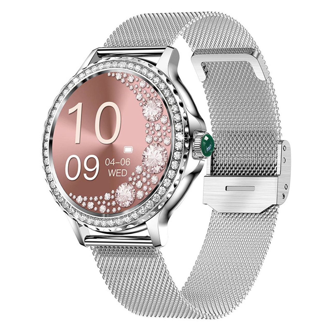 Smart Watch For Lady Women Bluetooth Call 100+Sports Mode Fitness Women DIY Dials With Body/Sleep Monitor For IOS Android Color Silver product image