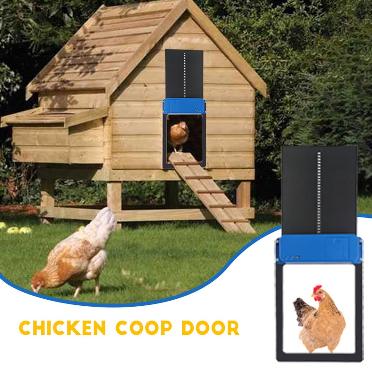 Automatic Chicken Coop Door, Efficient Automatic Chicken Door with Timer and Light Sensor, Practical Chicken Coop Accessories for Chicken and Duck product image