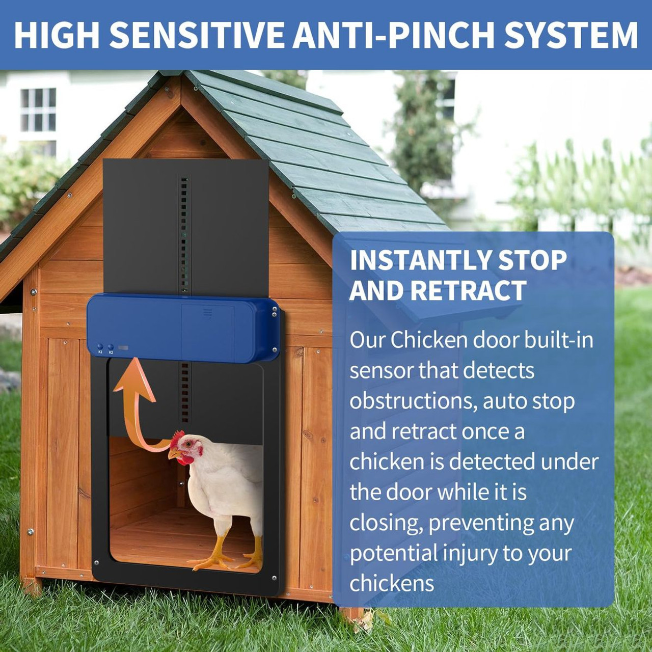 Automatic Chicken Coop Door, Efficient Automatic Chicken Door with Timer and Light Sensor, Practical Chicken Coop Accessories for Chicken and Duck product image