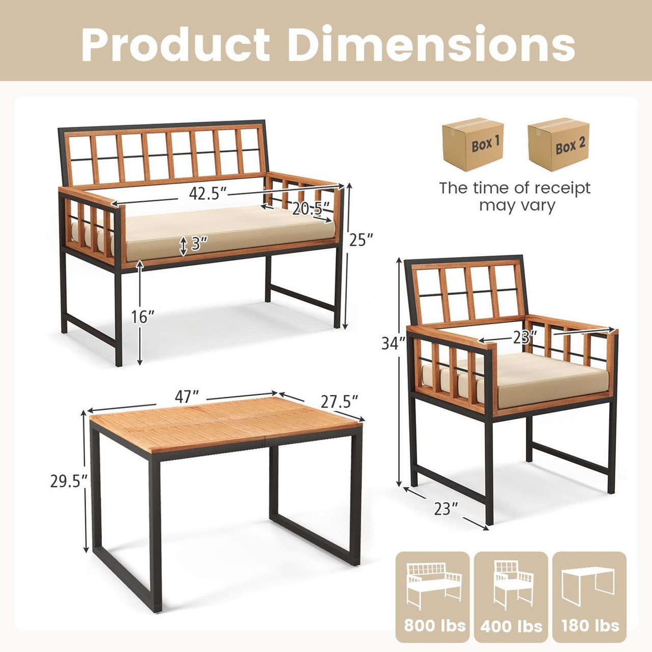 Costway 4-Piece Outdoor Patio Dining Set  product image