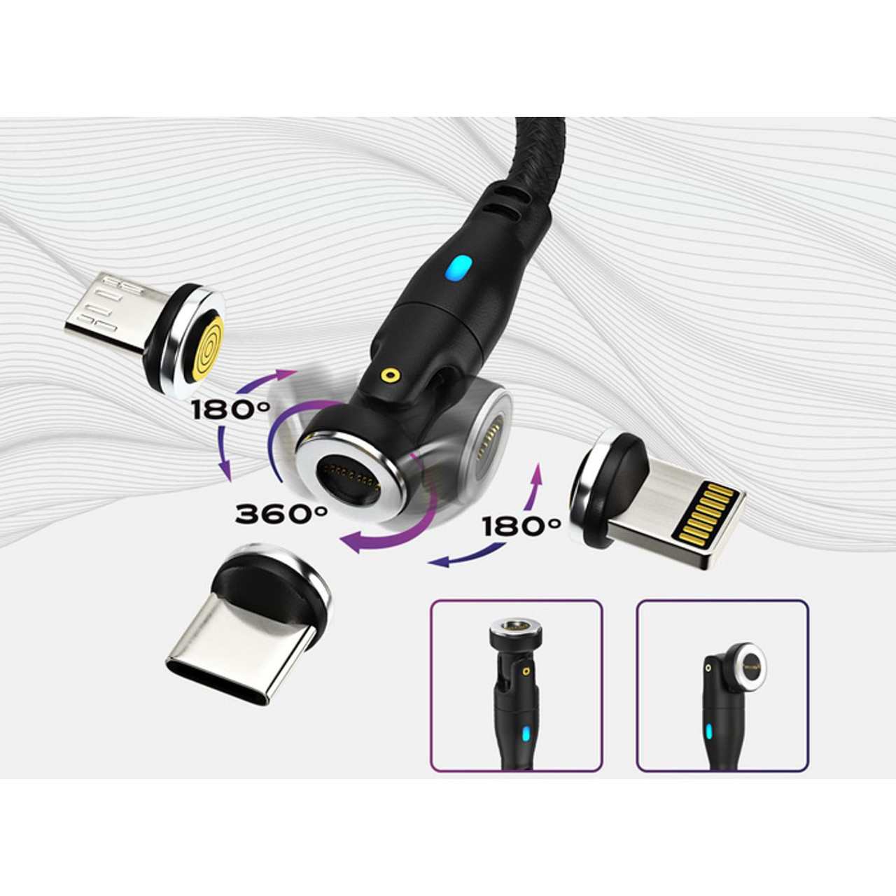 Statik® 360 Pro, 6-Foot 100W Universal Magnetic Charge Cable (3-Pack) product image