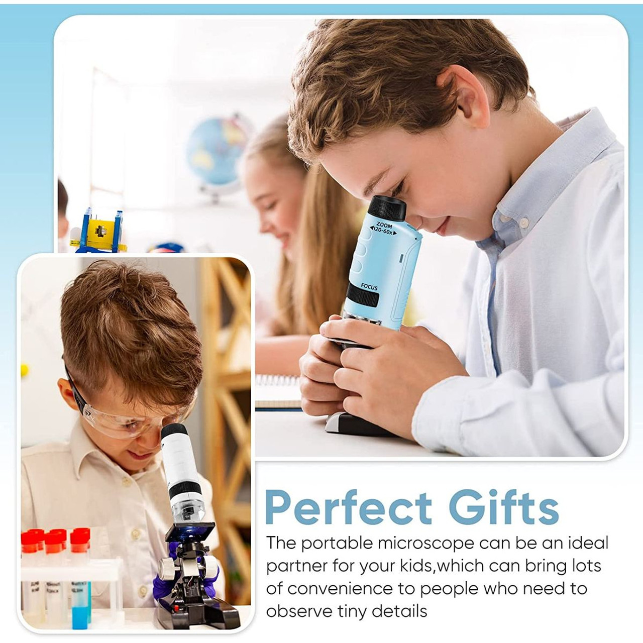 Kids' Pocket LED 60X-120X Handheld Microscope (2-Pack) product image