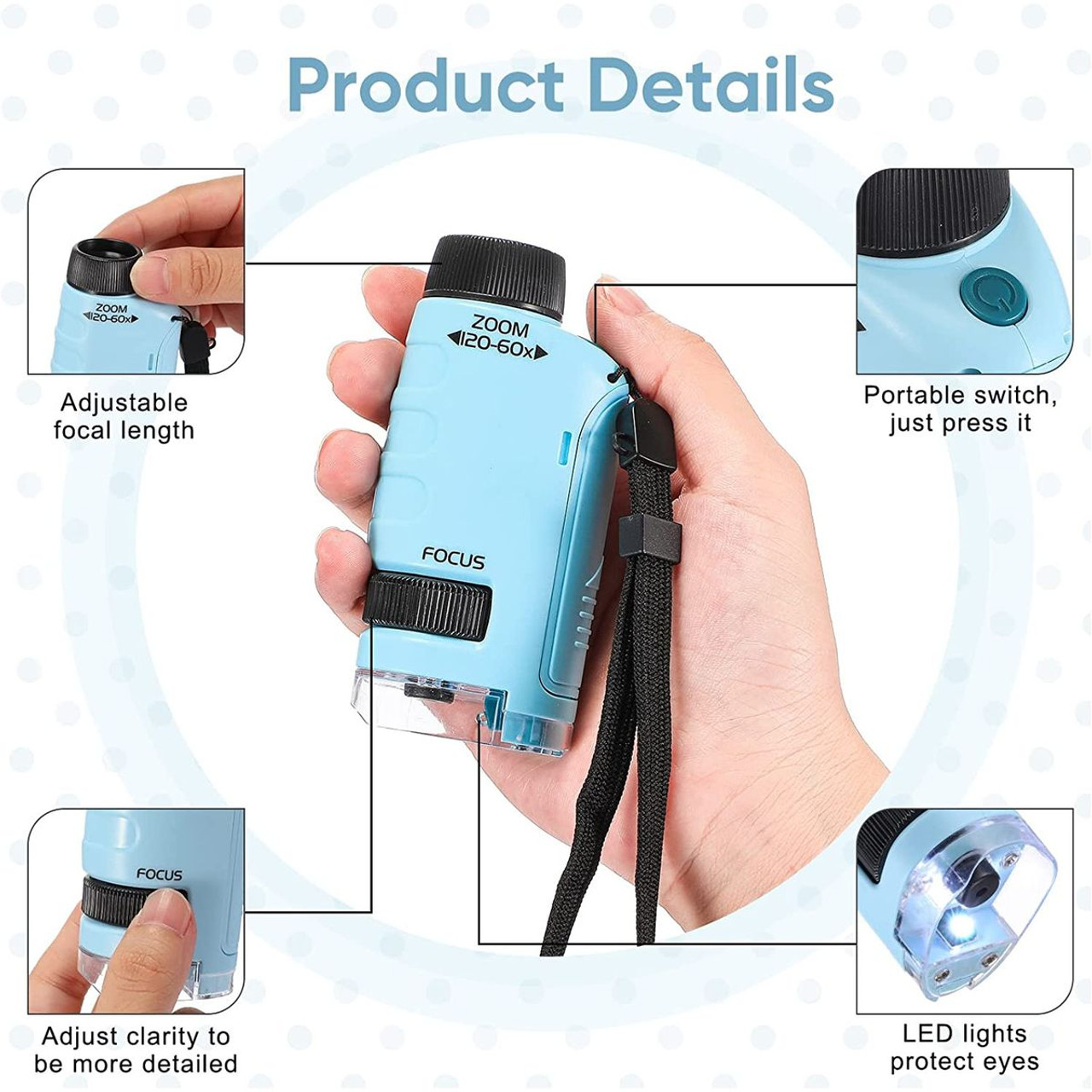 Kids' Pocket LED 60X-120X Handheld Microscope (2-Pack) product image