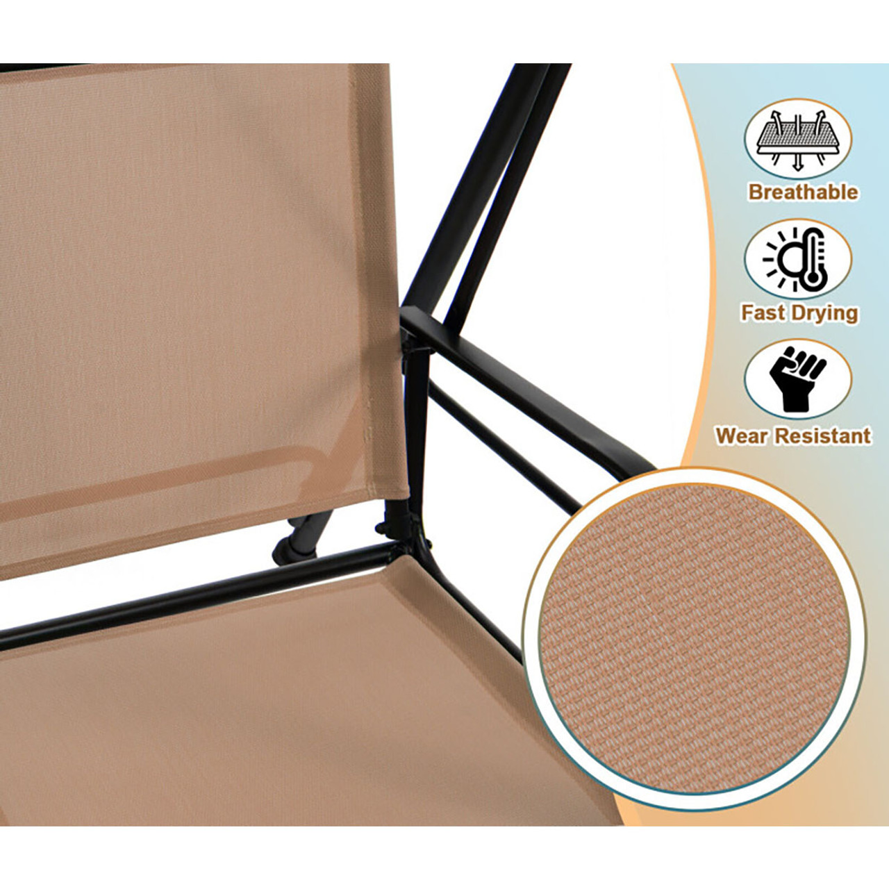 2-Seat Patio Swing with Adjustable Canopy product image