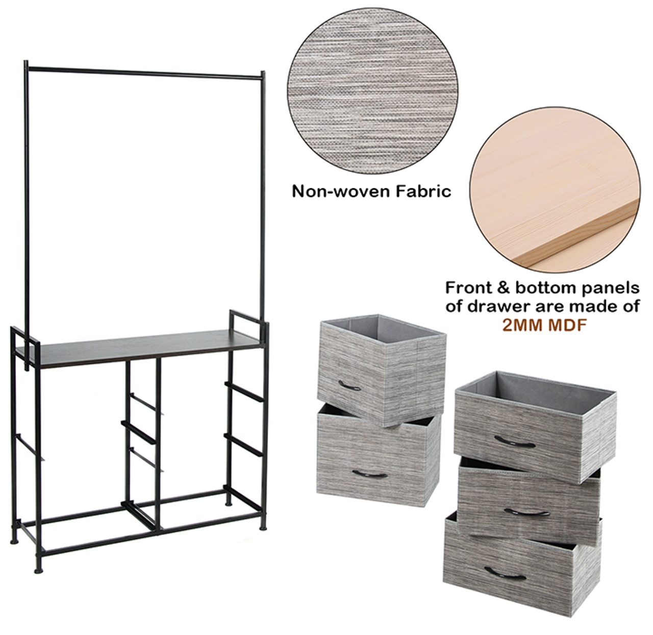 Wooden 5-Drawer Closet Storage Organizer product image