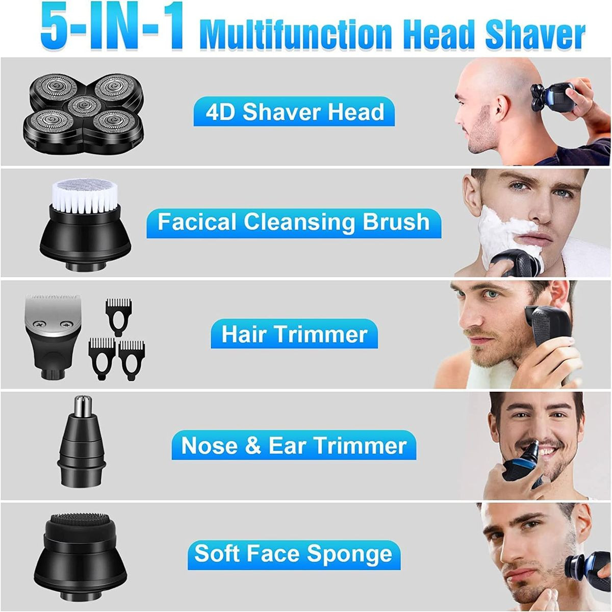 Cordless 5 in 1 Waterproof Wet Dry Shaver product image
