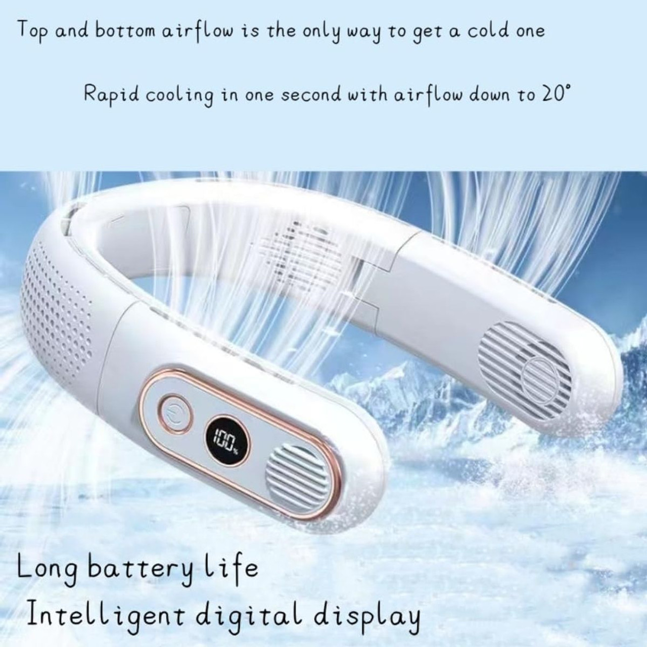 Portable USB Rechargeable Hanging Neck Fan product image