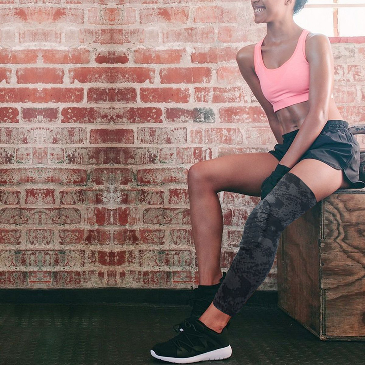 Leg Compression Sleeve with Padded Knee Support  product image