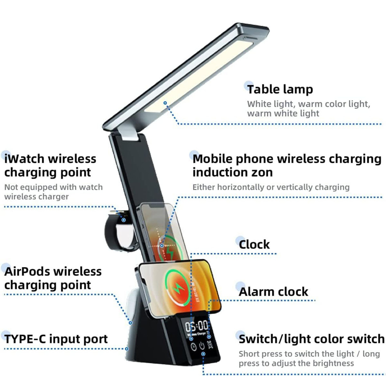 LED Desk Lamp with Wireless Charger product image