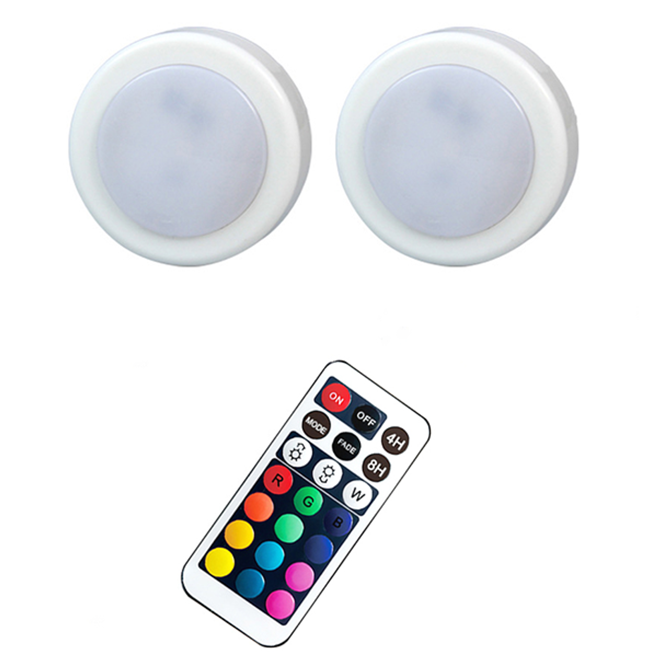 Multi-Color LED Puck Lights with Remote (2-Pack) product image