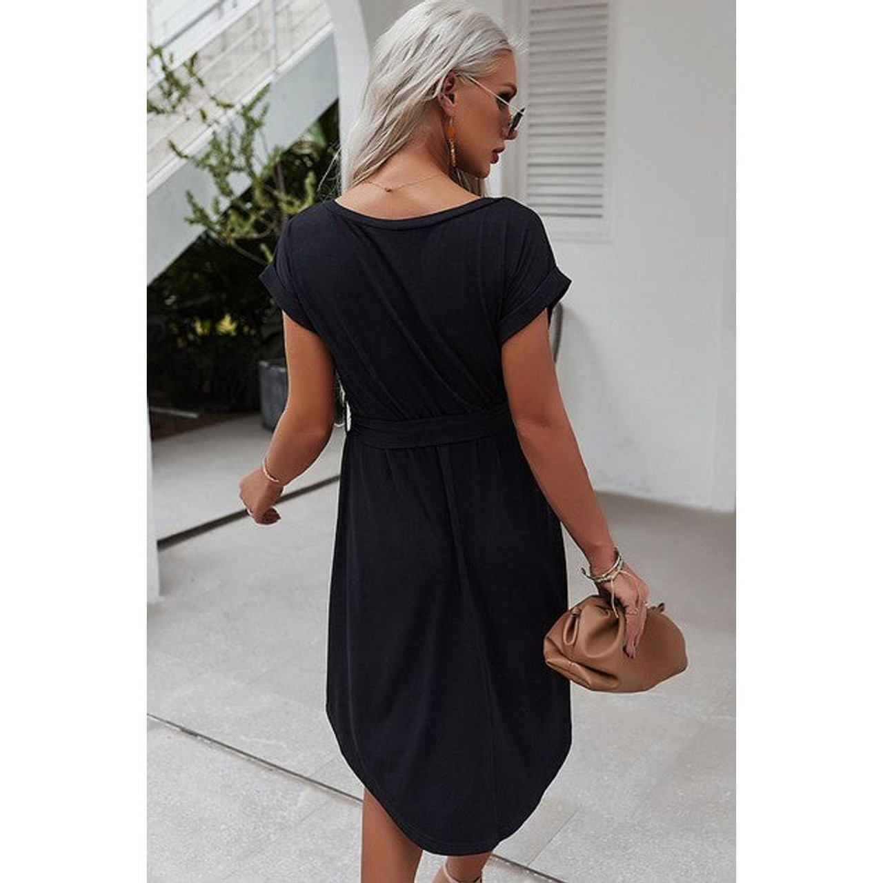 Women's Henley Front Short Sleeve Easy Dress product image
