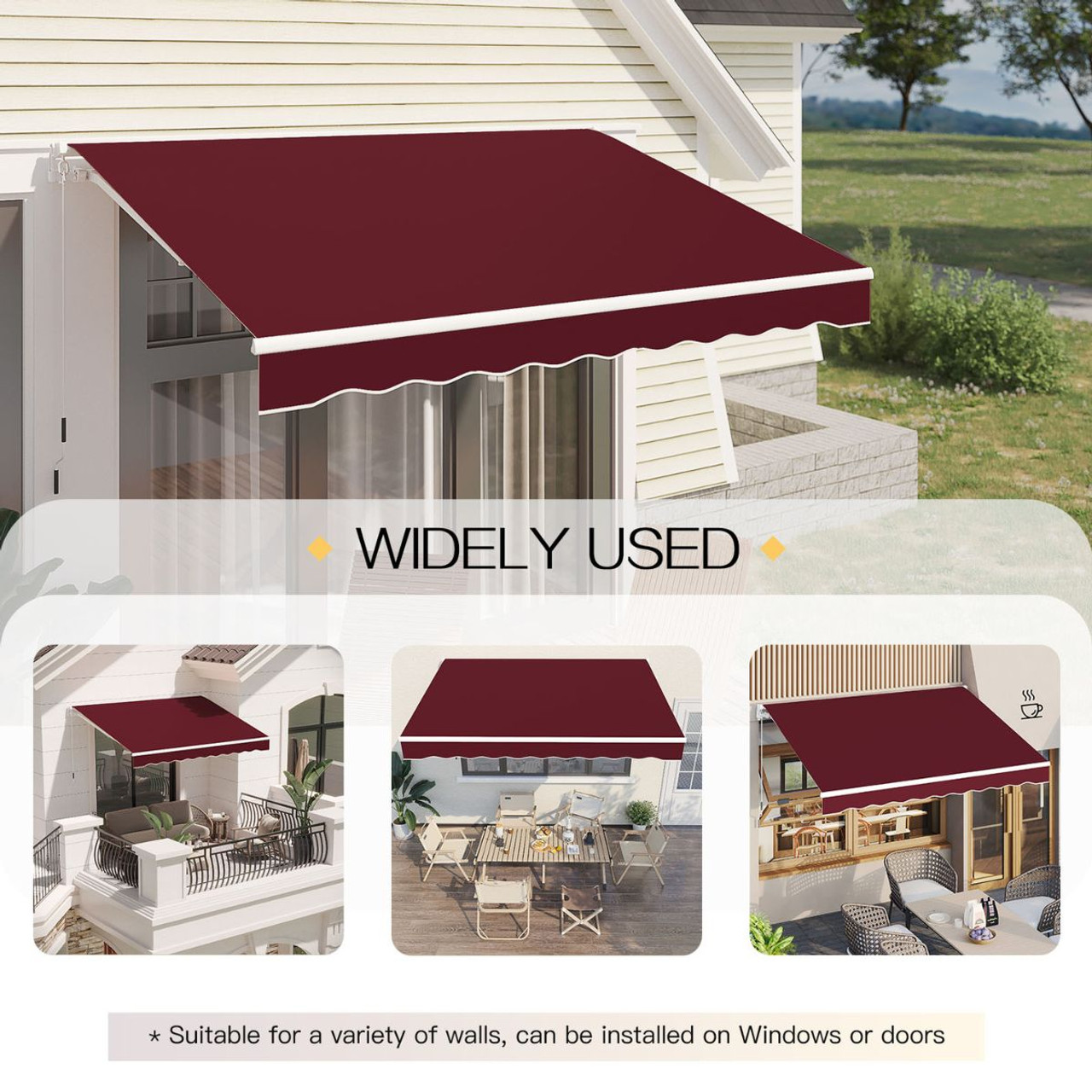 Manual Retractable Sun Shade Awning with Manual Crank product image