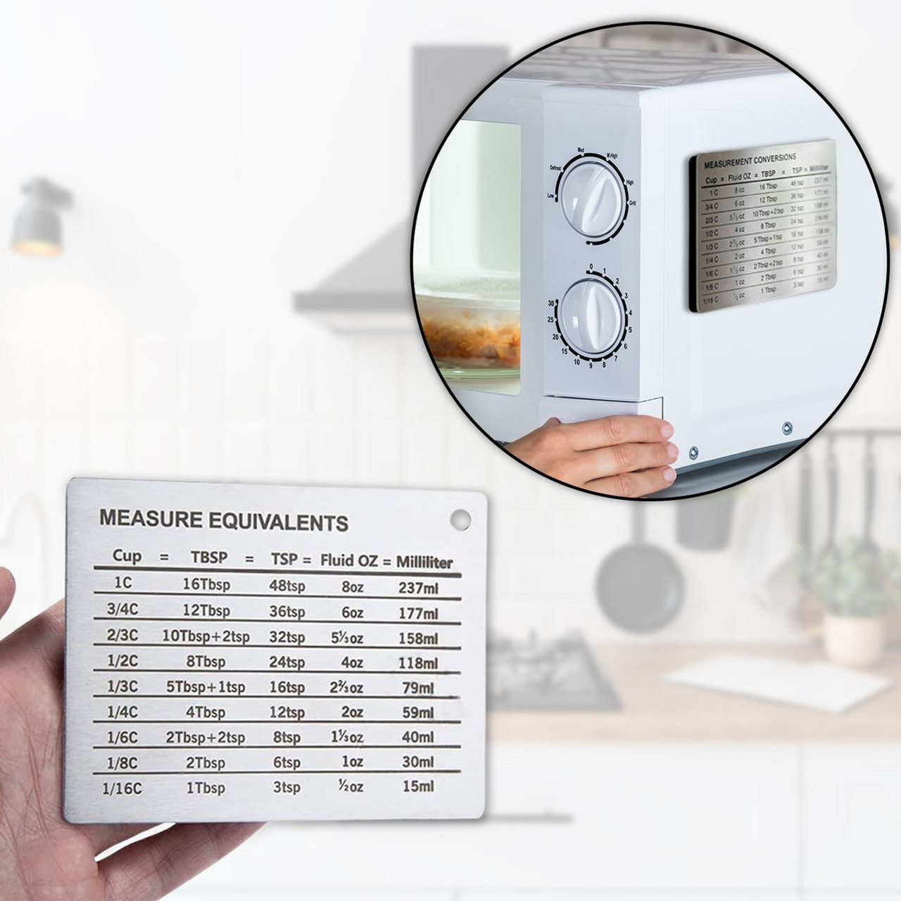 Stainless Steel Conversion Chart with Magnet (2-Pack) product image