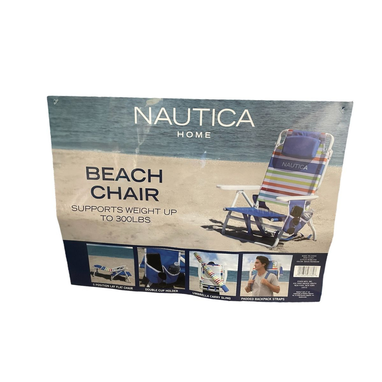 Nautica Portable Beach Chair with Double Cup Holder product image