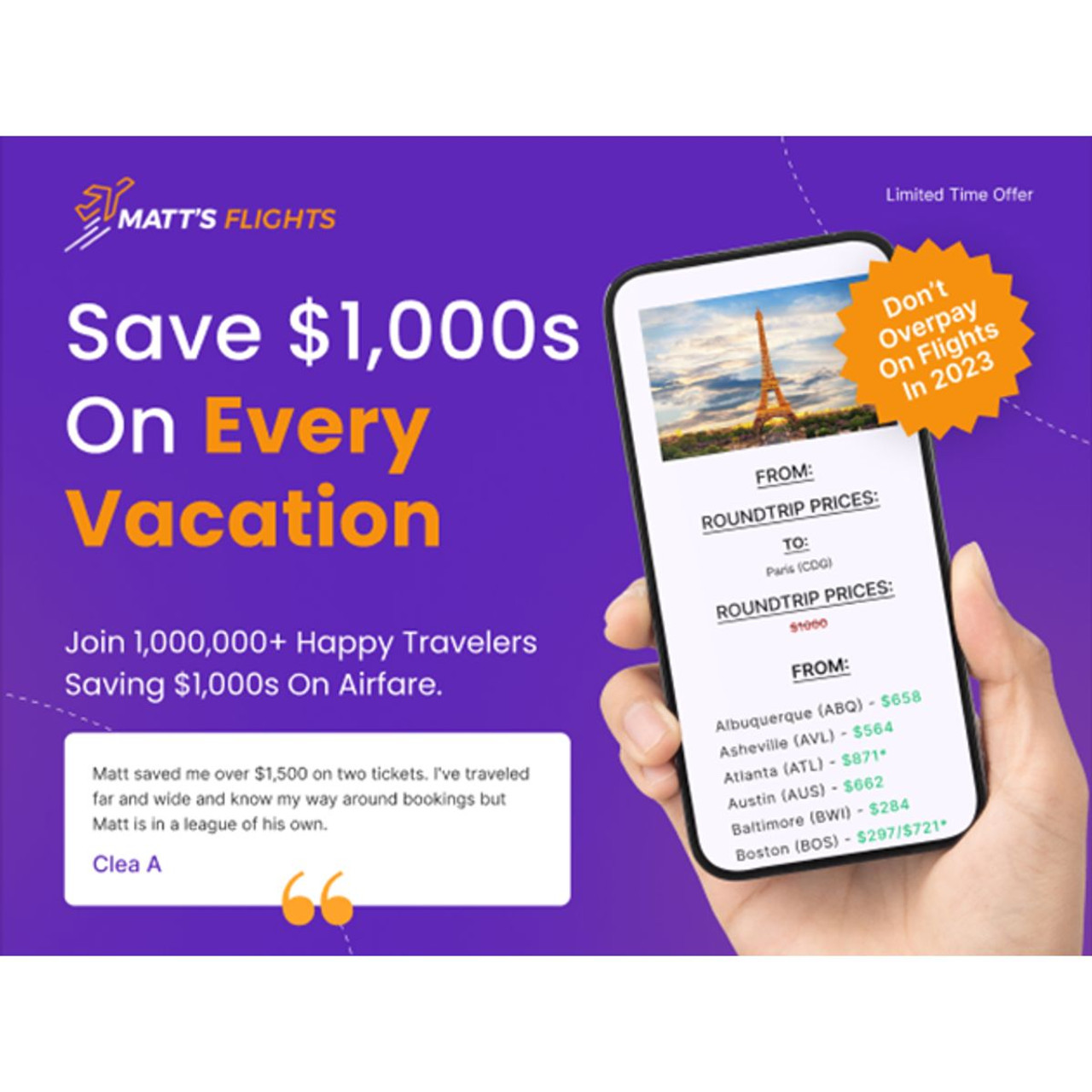 Matt's Flights Digital App - Premium Plan - Lifetime Subscription product image