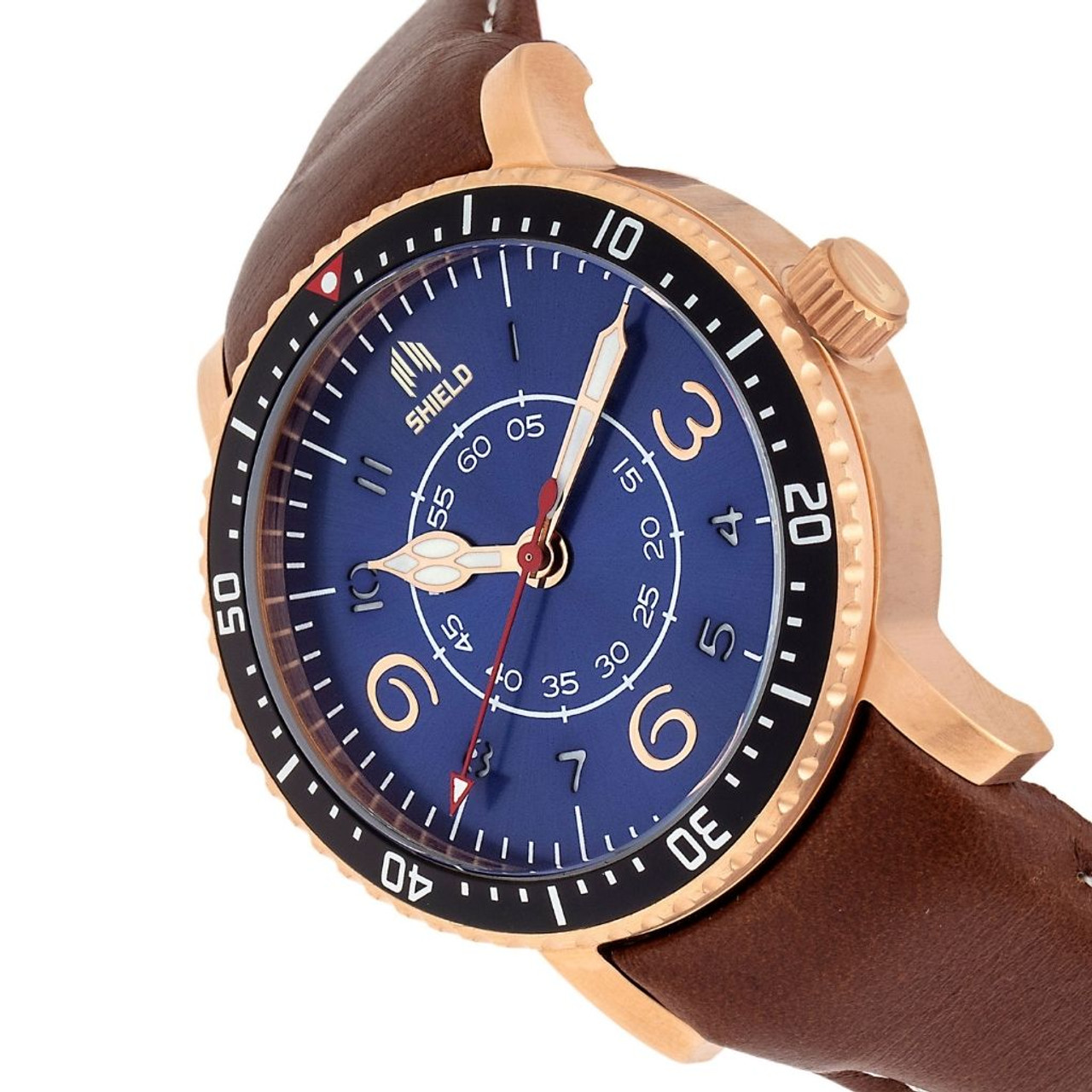 Shield Gilliam Leather-Band Men's Diver Watch product image