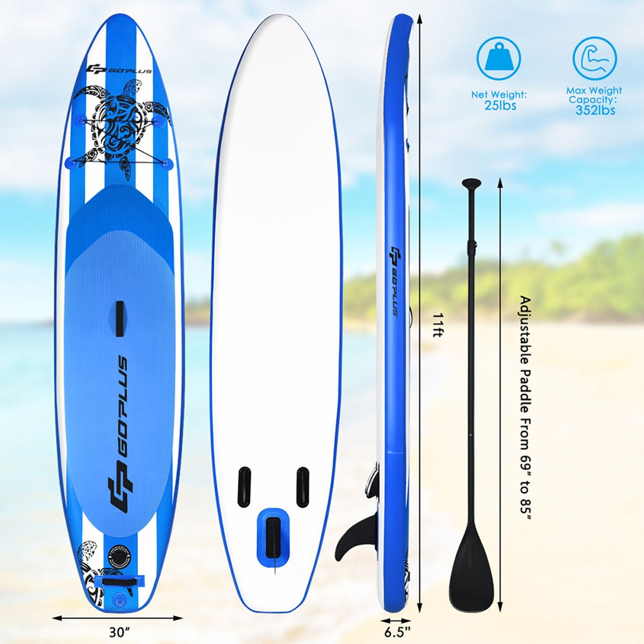 Blue Honu Inflatable Stand-up Paddle Board product image
