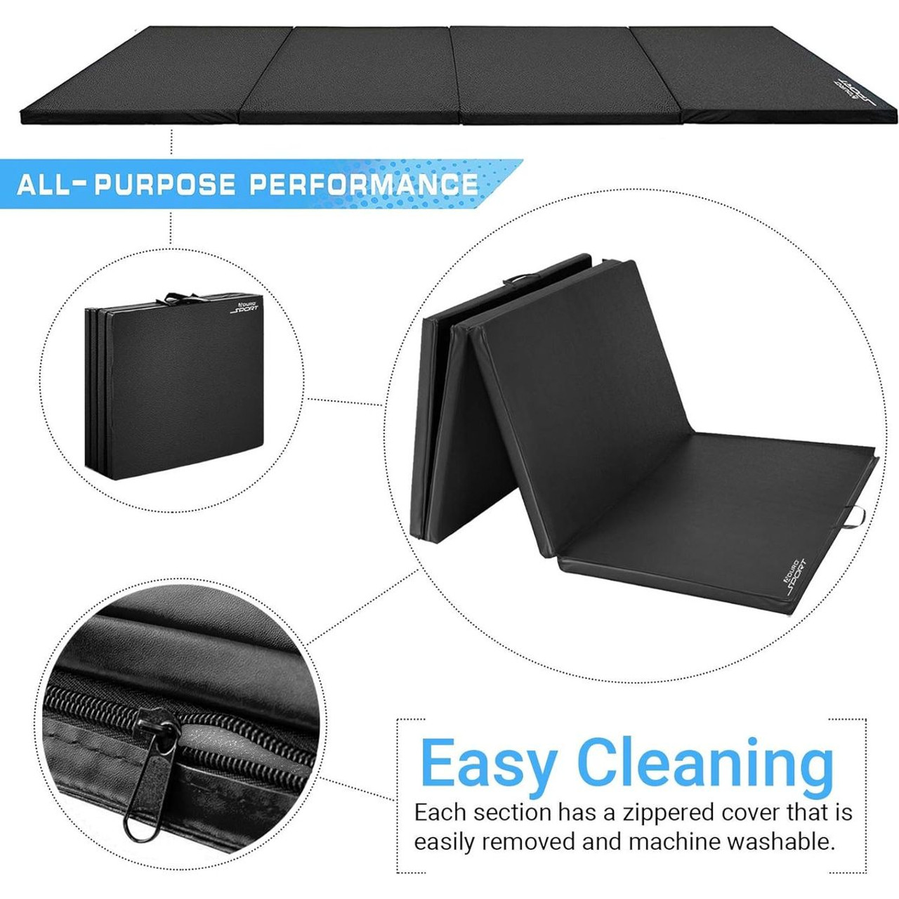 Aduro Sport® Tri-Fold Gymnastics Mat with Carrying Handle product image