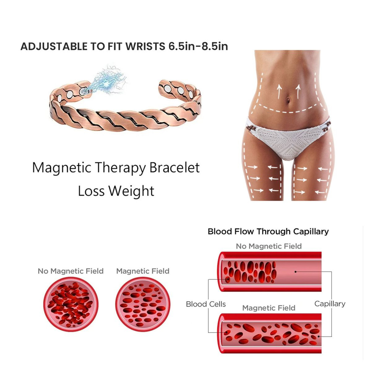 Adjustable Copper Twist Cuff Therapy Bracelet product image
