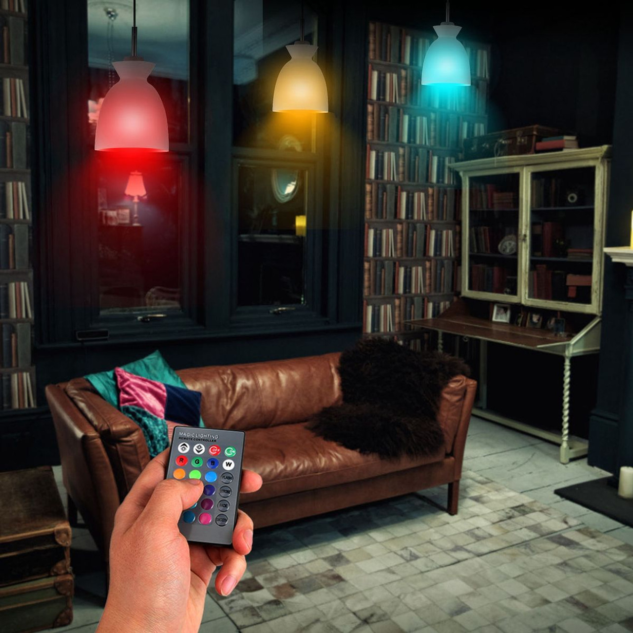 9W Color-Changing LED Light Bulb with Remote Control product image